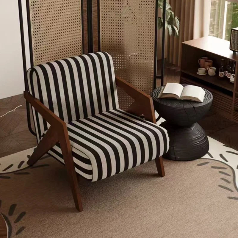 Fauteuil en Bois Rembourré - Assise Confortable