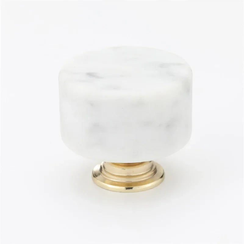 Poignée de Meuble Cylindrique Marbre Artificiel Luxe Léger
