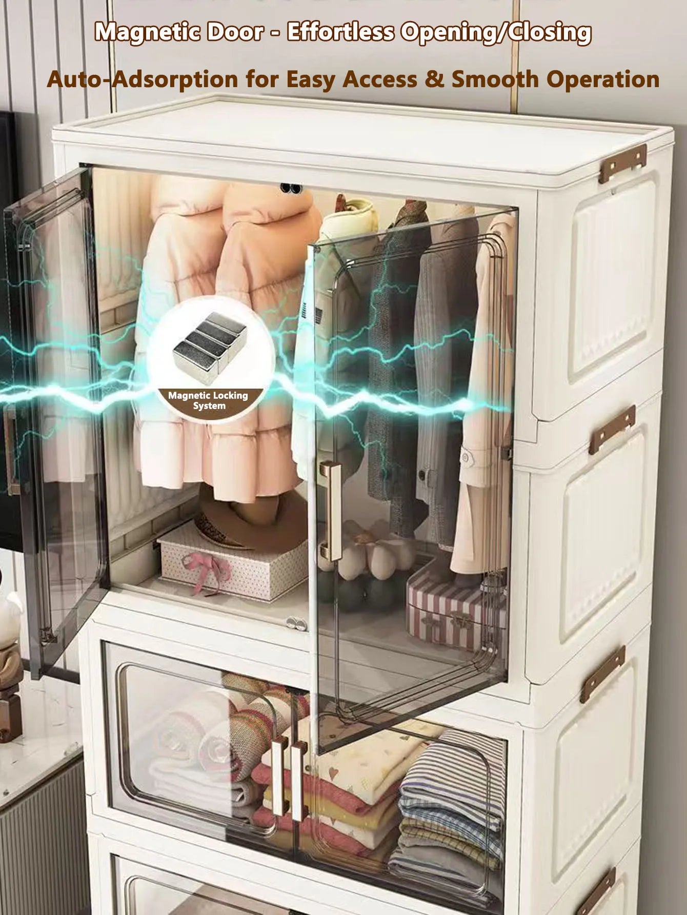 Meuble de Rangement Multi-Niveaux Sans Montage