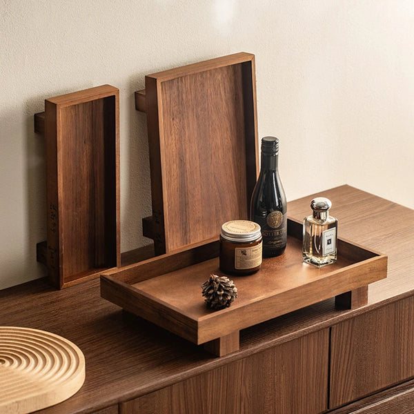 Plateau en Bois Style Japonais pour Cérémonie du Thé