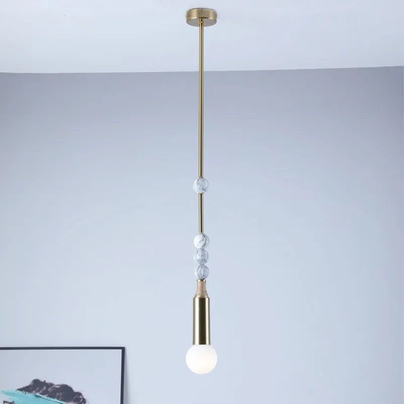 Agate Bead & Brass Wall Sconce – Retro Copper Wall Lamp