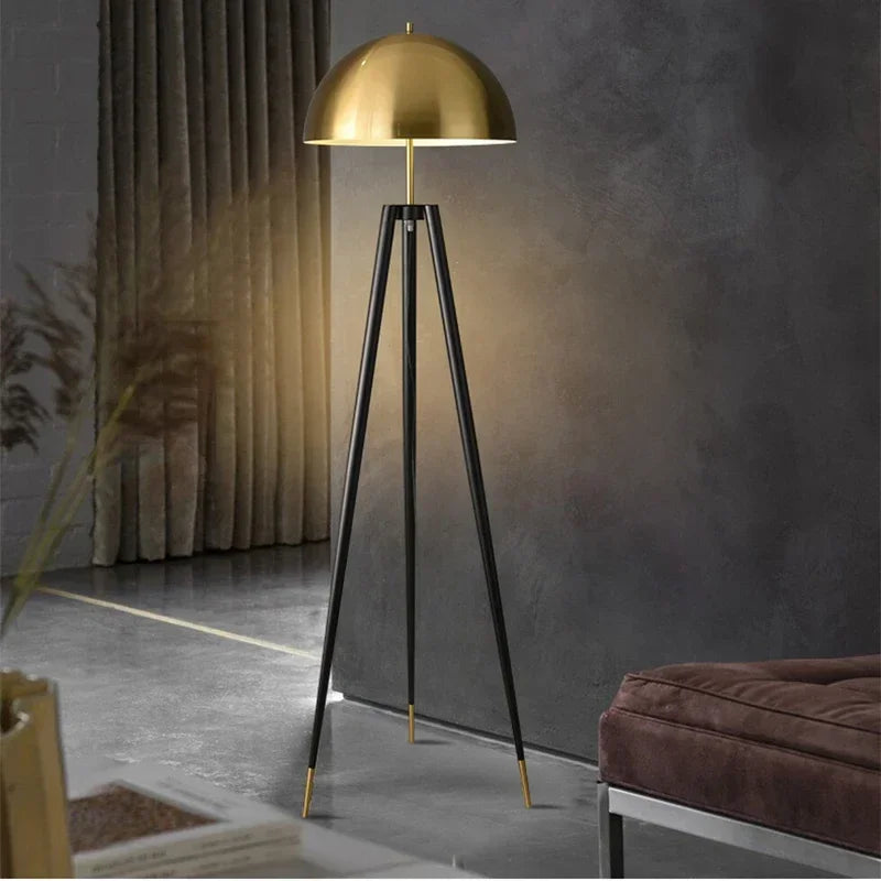 Lampadaire Trépied Vintage - Design Champignon Rétro