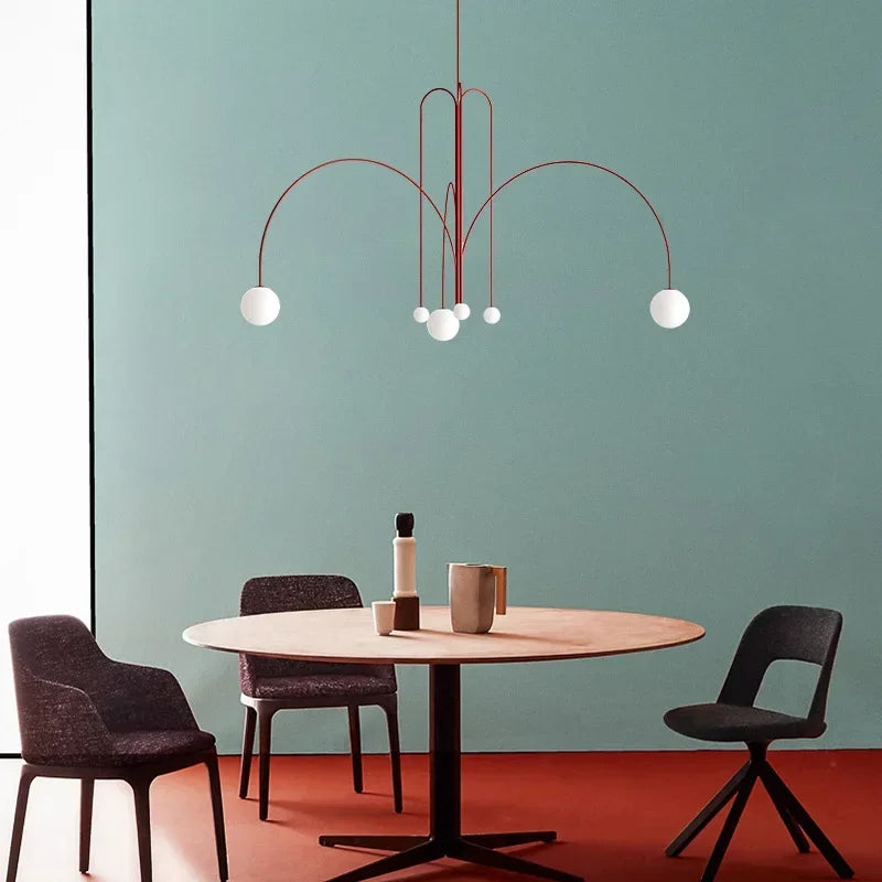 Suspension Géométrique Arquée - Boules de Verre Nordiques