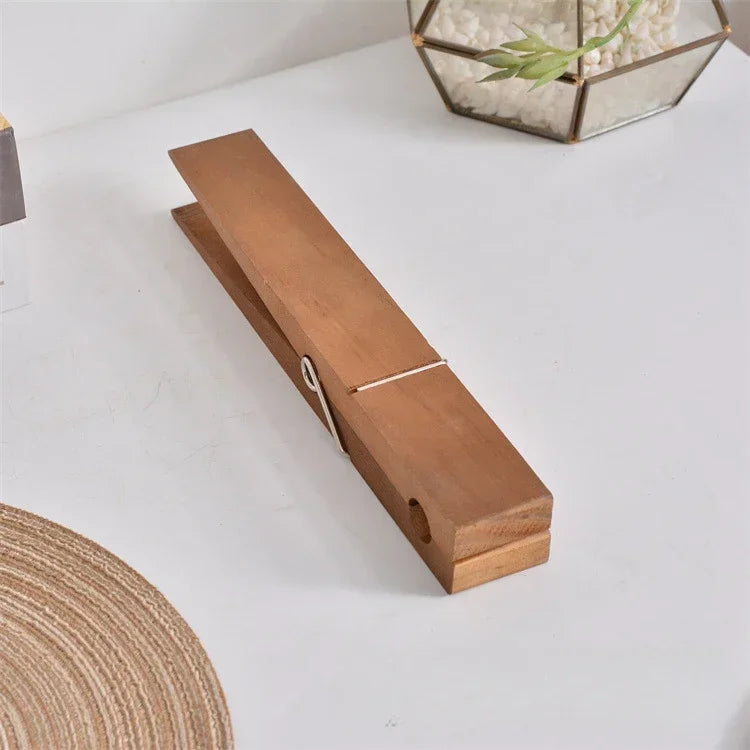Pince à Serviette Murale en Bois - Porte-Serviette Décoratif