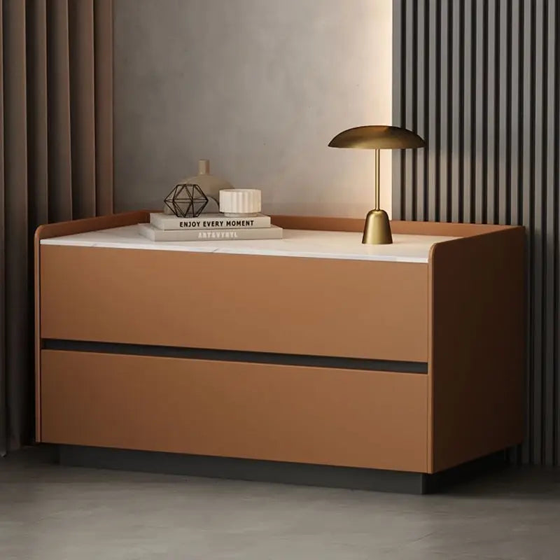 Solid Wood Nightstand – Hidden Handles, No Assembly