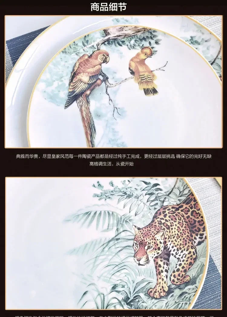 Service de Table Céramique Motif Jungle