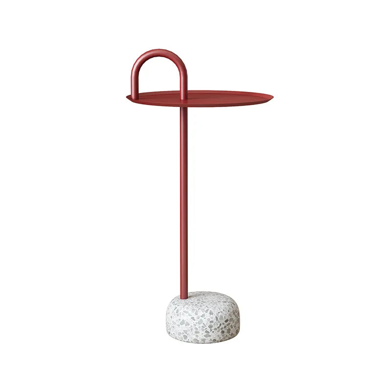 Table d'Appoint Métal Socle Pierre - Style Nordique Luxe