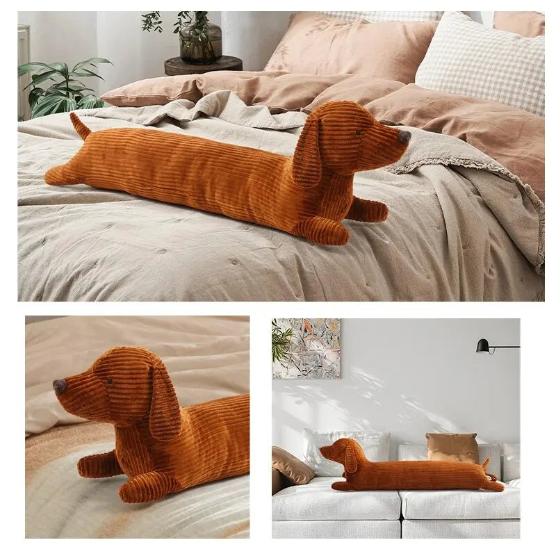 Coussin Corps Teckel Brodé - Oreiller Décoratif XXL