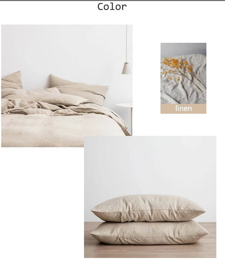 Housse de Coussin Lin Pur Format Enveloppe Coloris Uni