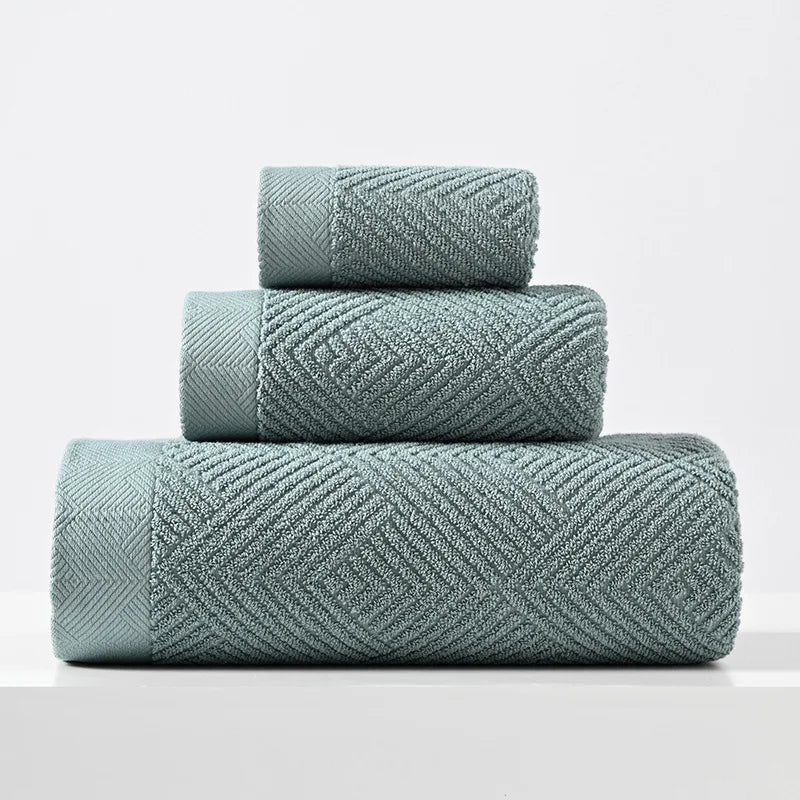 Cotton Towel Set – Quick-Dry, Set of 3
