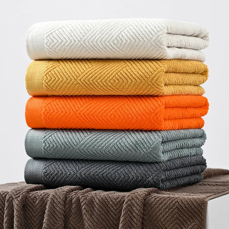 Cotton Bath Towel Trio – Thick & Absorbent