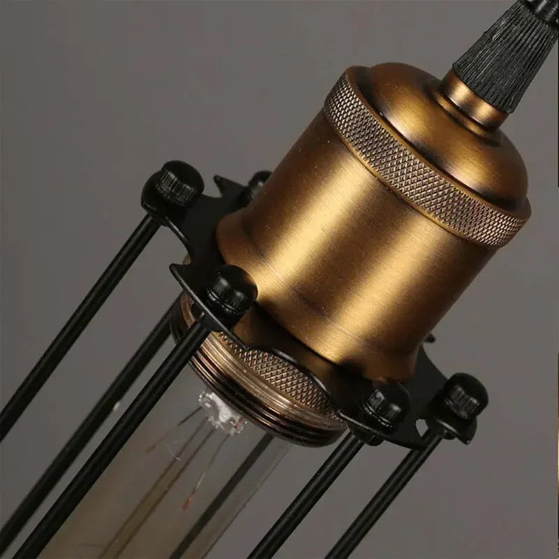 Petit Lustre Style Industriel Fer Rétro Américain