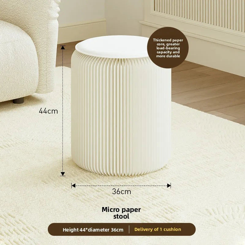 Tabouret Pliable en Carton Kraft - Design Accordéon