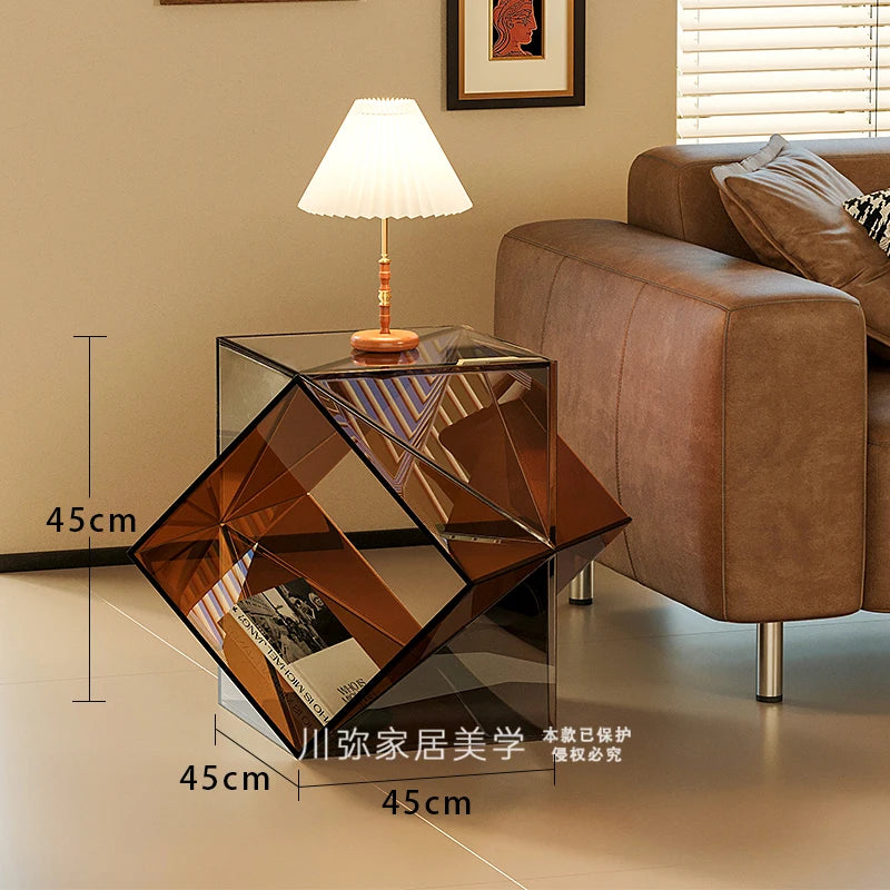 Table de Chevet Design en Acrylique - Rangement Minimaliste