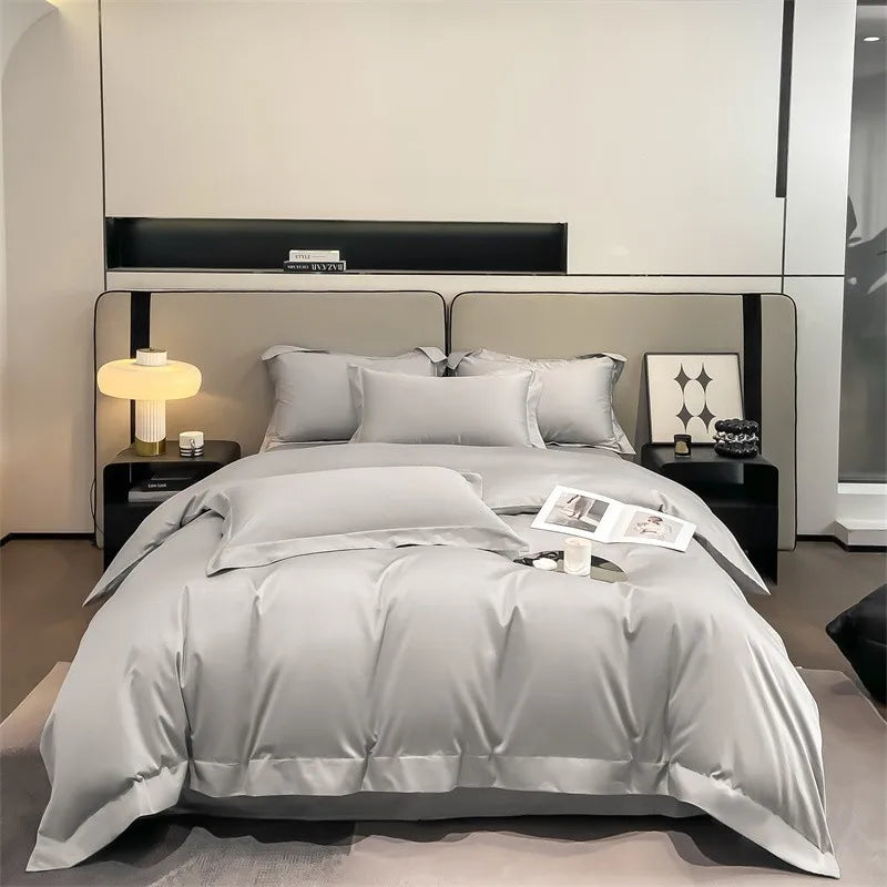 Parure de Lit Coton Égyptien 1000TC Ultra Douce 4 Pièces