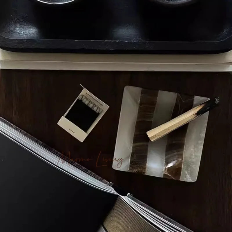 Plateau en Marbre Naturel - Rangement Bijoux et Parfums
