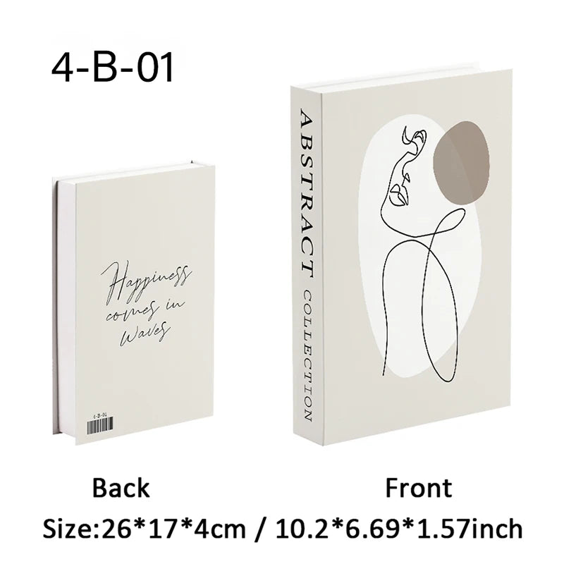 Faux Livres Décoratifs Boîte de Rangement Style Bauhaus