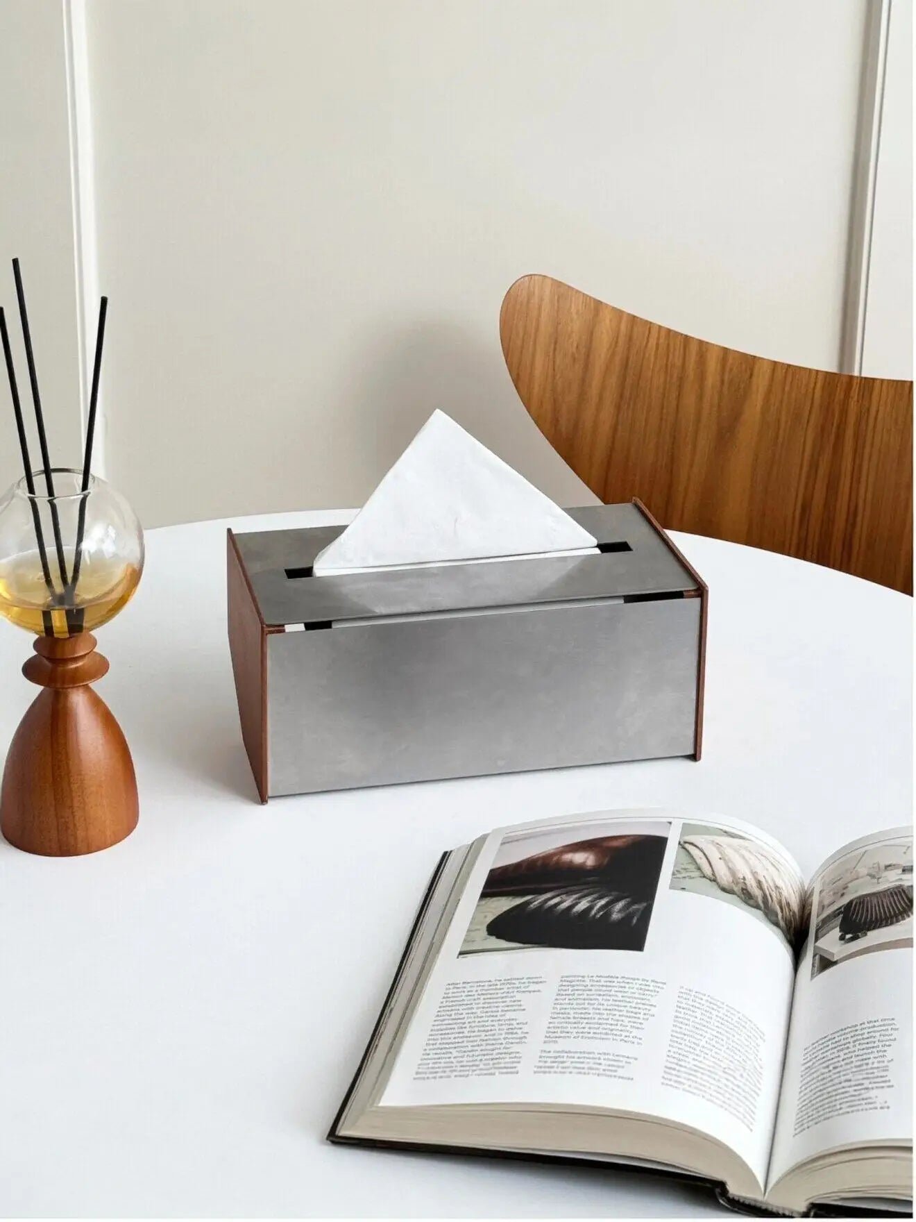 Boîte à Mouchoirs Acier Inoxydable Luxe Table Basse