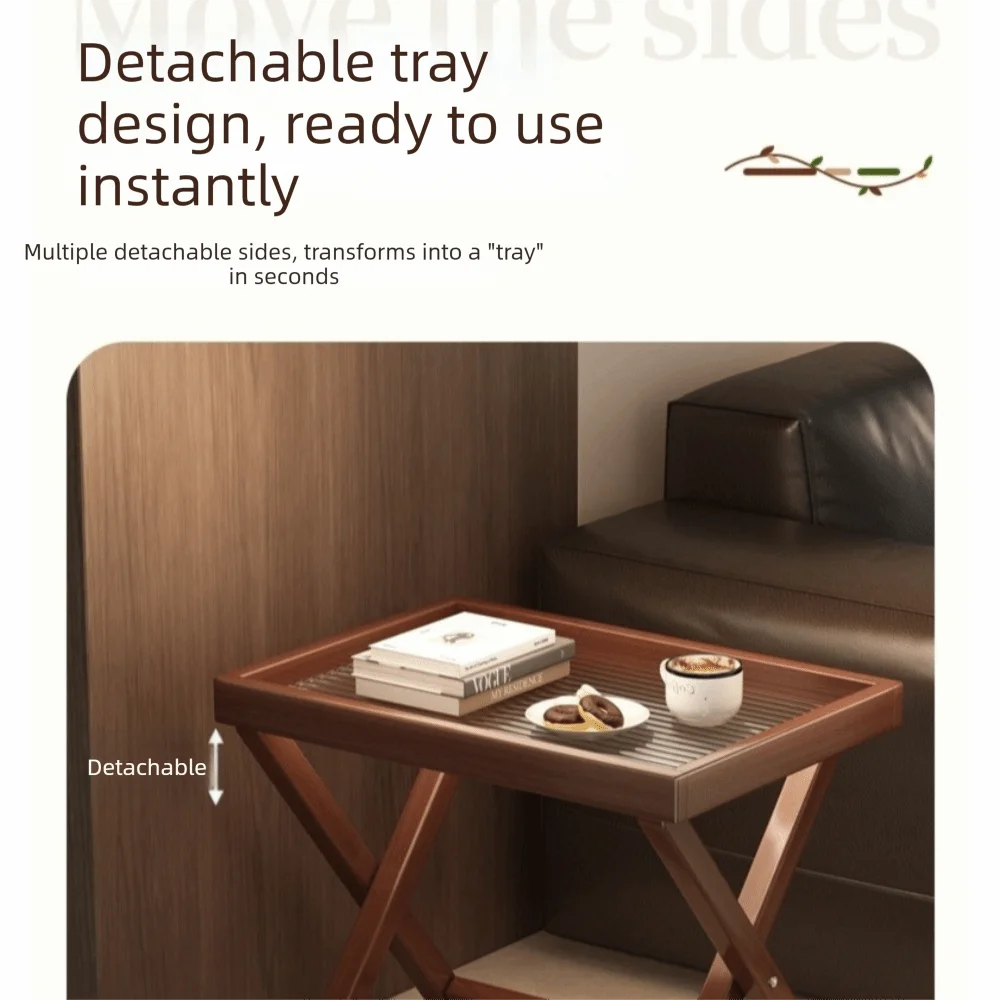 Table Basse Pliante Bois Base Robuste Compacte