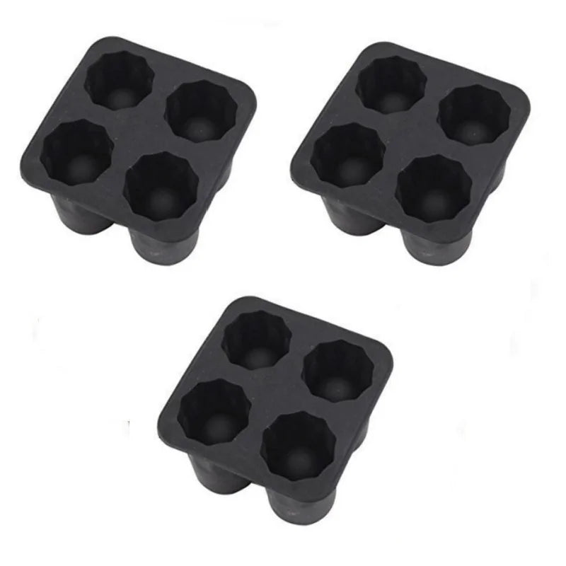 Moule à Glaçons en Silicone Forme Ronde 4 Cavités