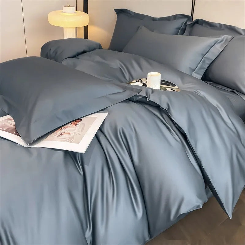 Parure de Lit Coton Égyptien 1000TC Ultra Douce 4 Pièces
