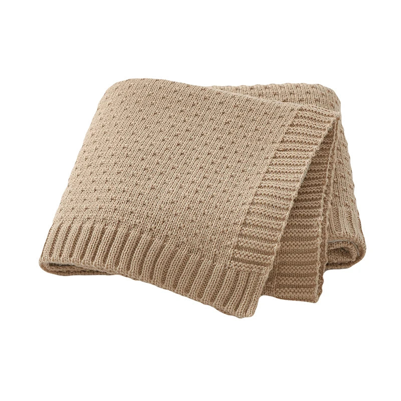 Couverture Bébé en Tricot Uni - Poussette et Berceau