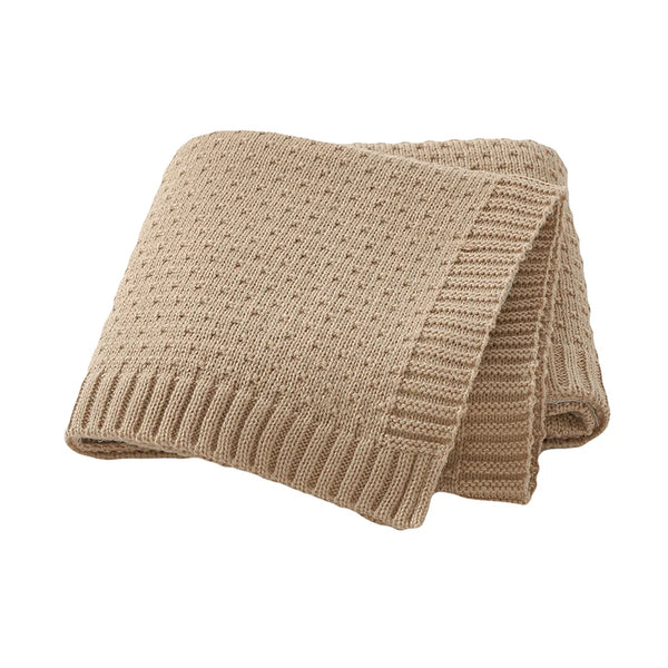 Couverture Bébé en Tricot Uni - Poussette et Berceau