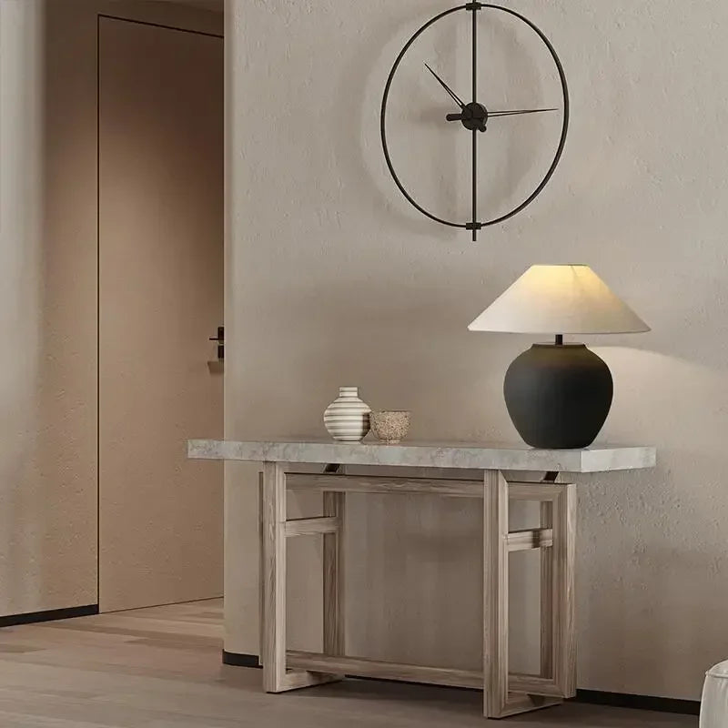 Lampadaire Vintage en Céramique - Finition Chrome Poli