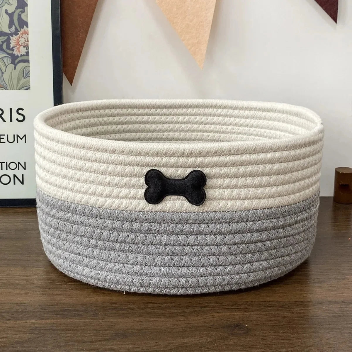 Panier en Corde de Coton Tressée pour Rangement