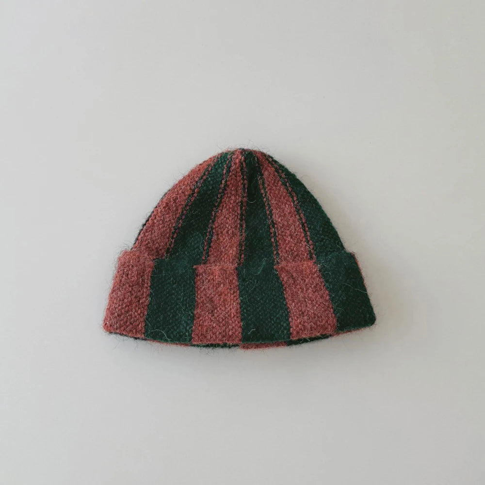 Bonnet Enfant Tricoté Motif Pastèque