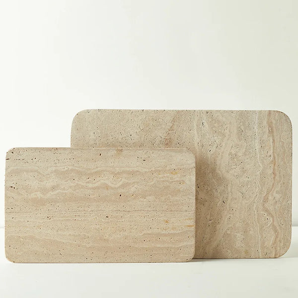 Assiette Marbre Travertin Beige pour Pâtisserie et Fromage