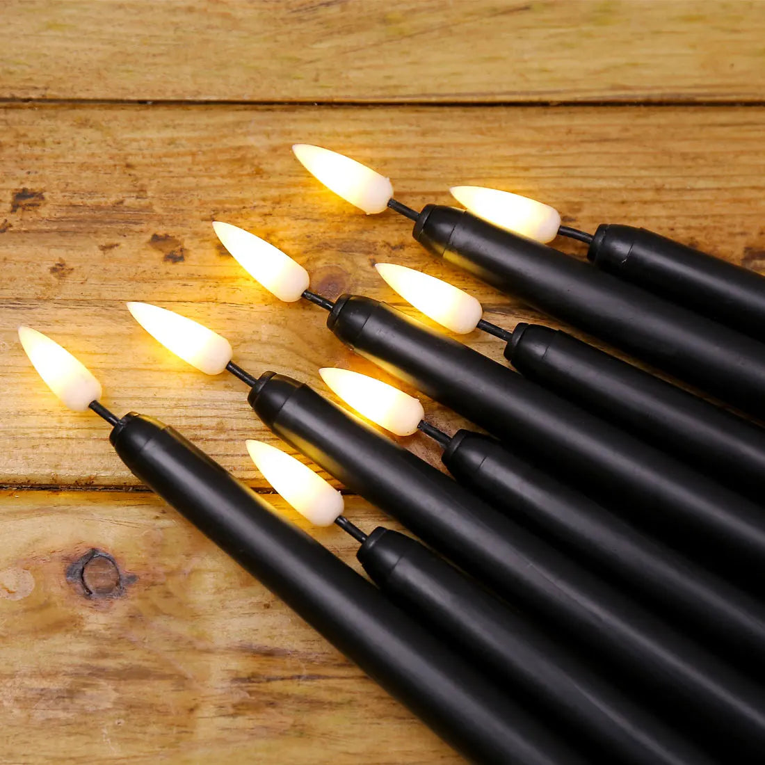 Bougies LED sans Flamme Noires - Lot Décoratif