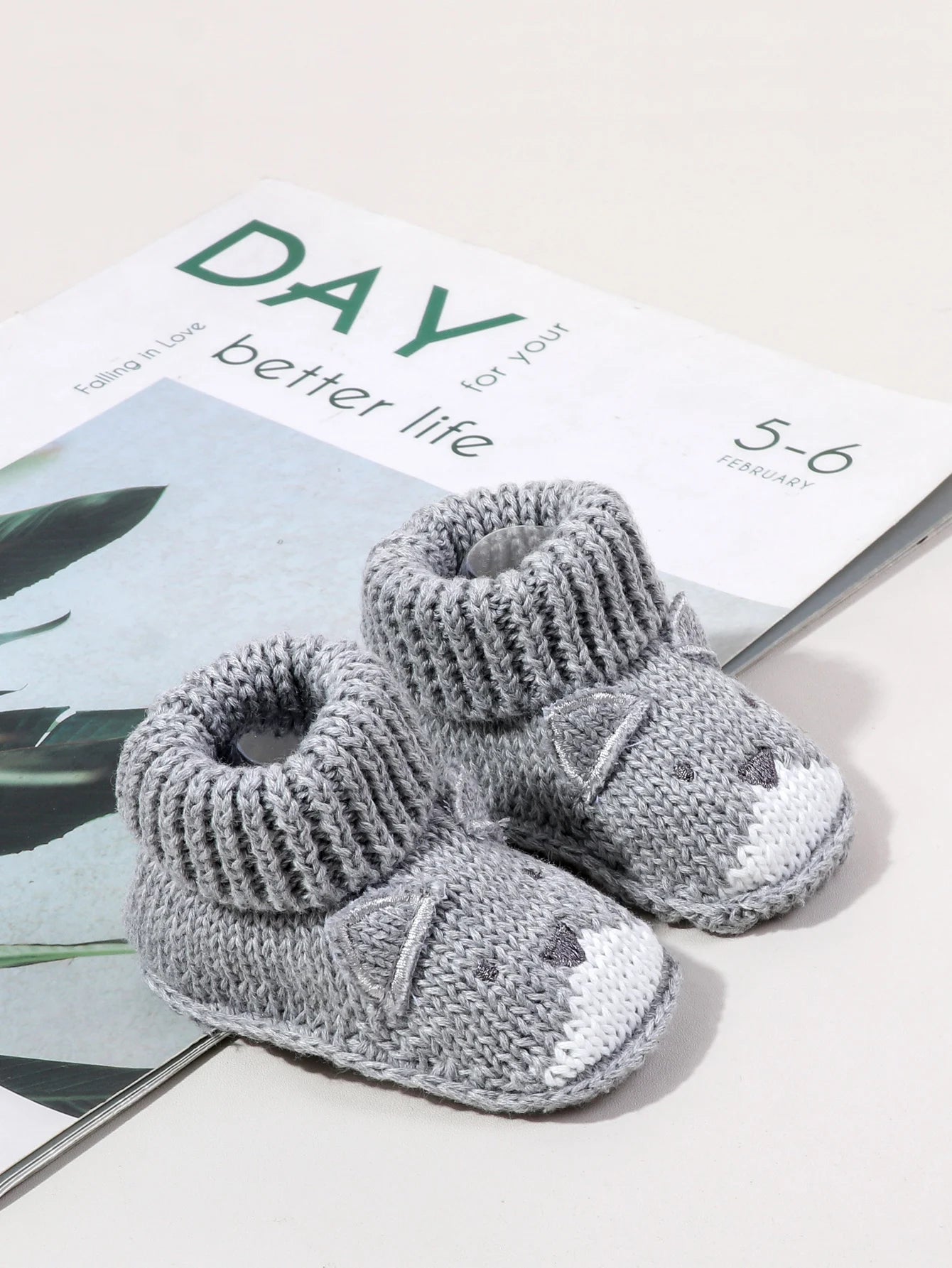 Chaussons Bébé Tricotés Motif Cartoon 0-3 Mois