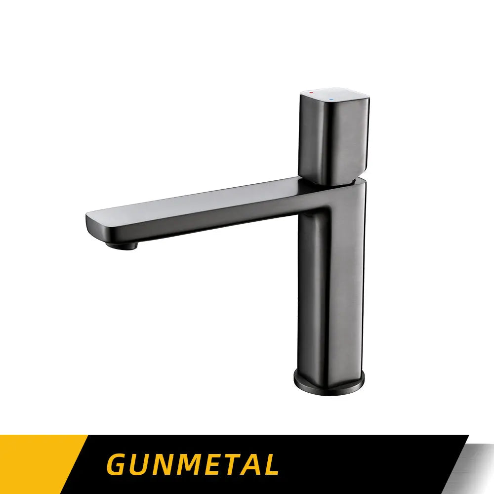 Robinet de Lavabo Carré Gris Anthracite Mitigeur