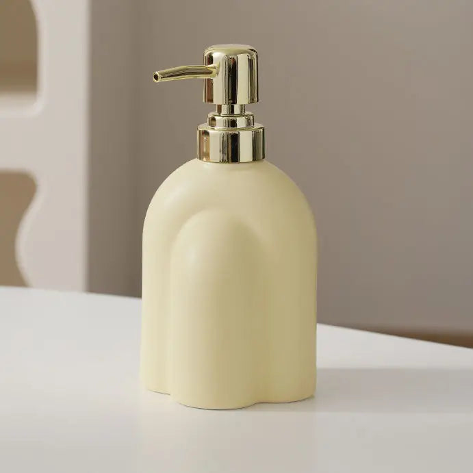 Distributeur de Savon Céramique Motif Encre Rayé
