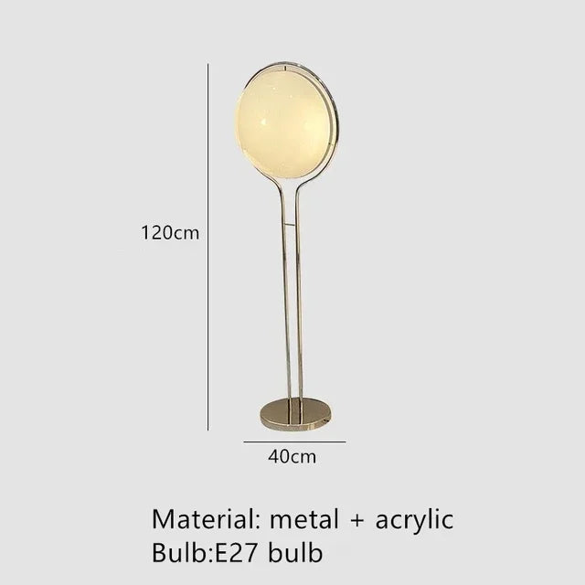 Lampadaire Boule Acrylique Chromé - Design Art Déco