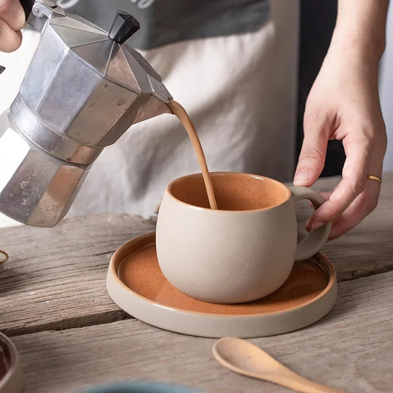 Ensemble Tasse Expresso et Soucoupe Céramique Style Japonais