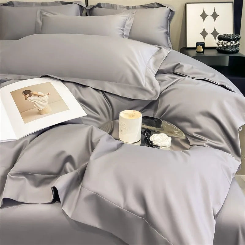 Parure de Lit Coton Égyptien 1000TC Ultra Douce 4 Pièces