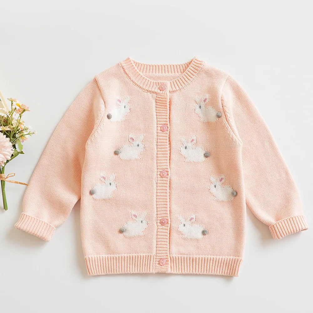 Cardigan Fille Brodé Motif Champignon