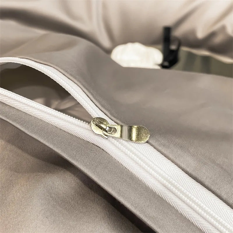 Parure de Lit Coton Égyptien 1000TC Ultra Douce 4 Pièces