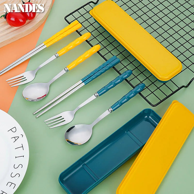 Kit de Couverts de Voyage 3 Pièces avec Étui