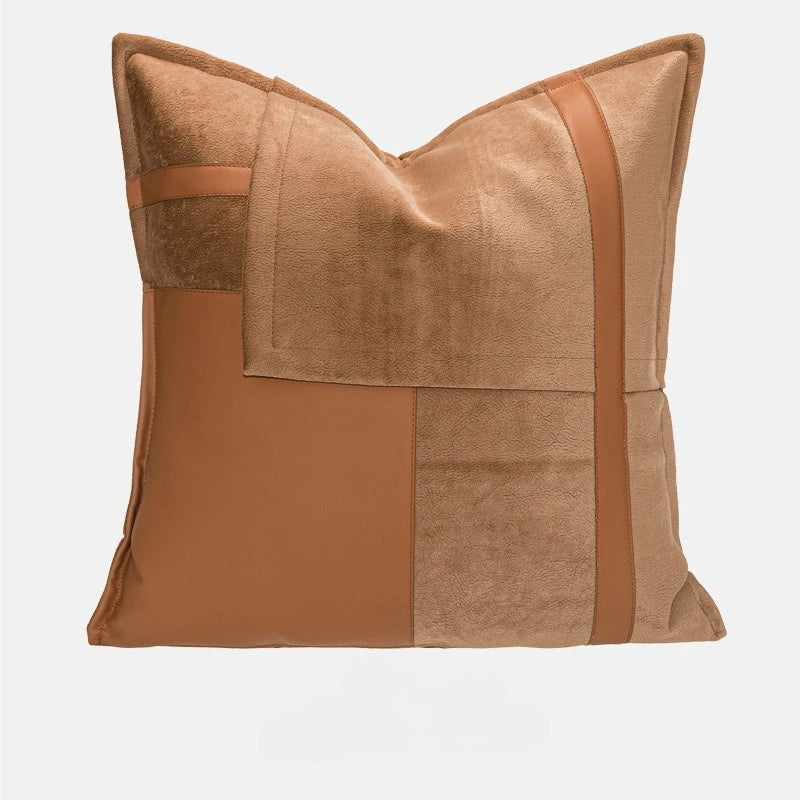 Housse de Coussin Cuir Orange Assemblage Waist