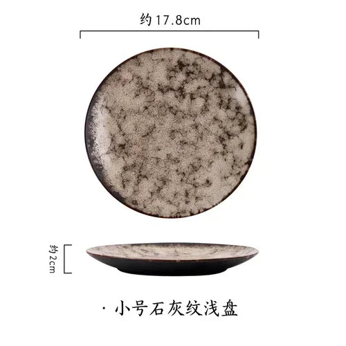 Assiette en Céramique Style Japonais pour Petit-Déjeuner
