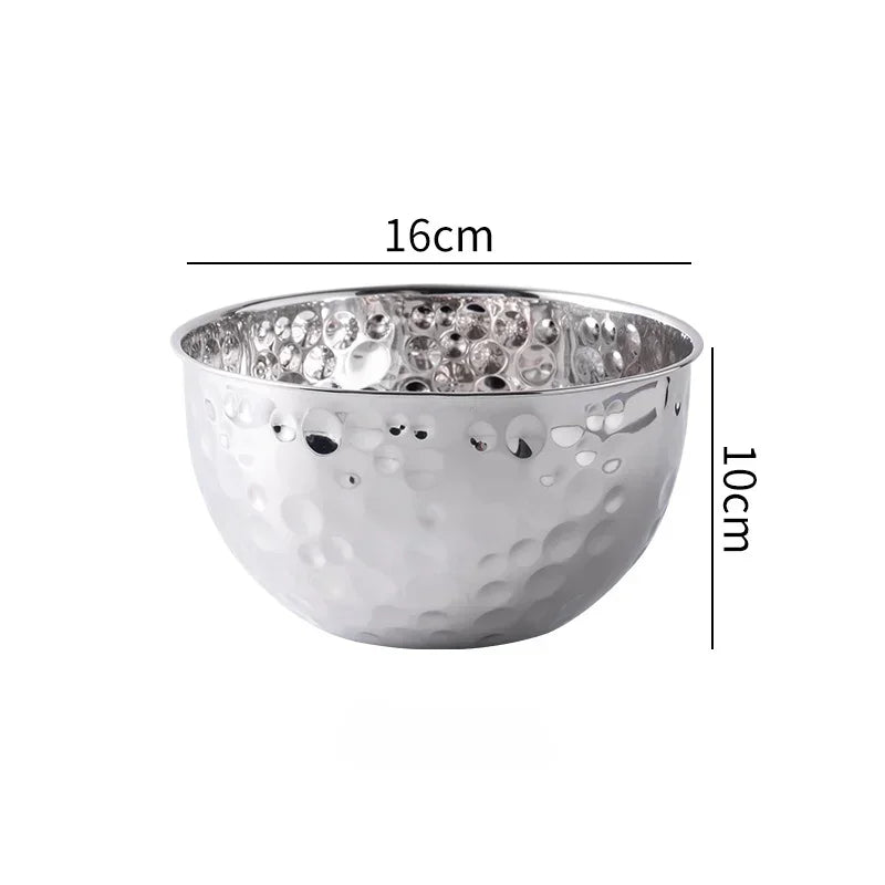 Saladier en Acier Inoxydable Martelé Or ou Argent