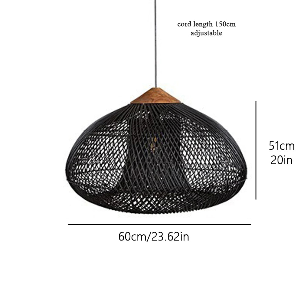 Suspension Rotin Fait Main Style Japonais