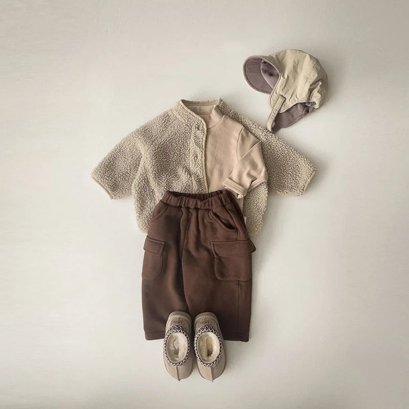 Manteau Enfant Matelassé Uni Style Coréen