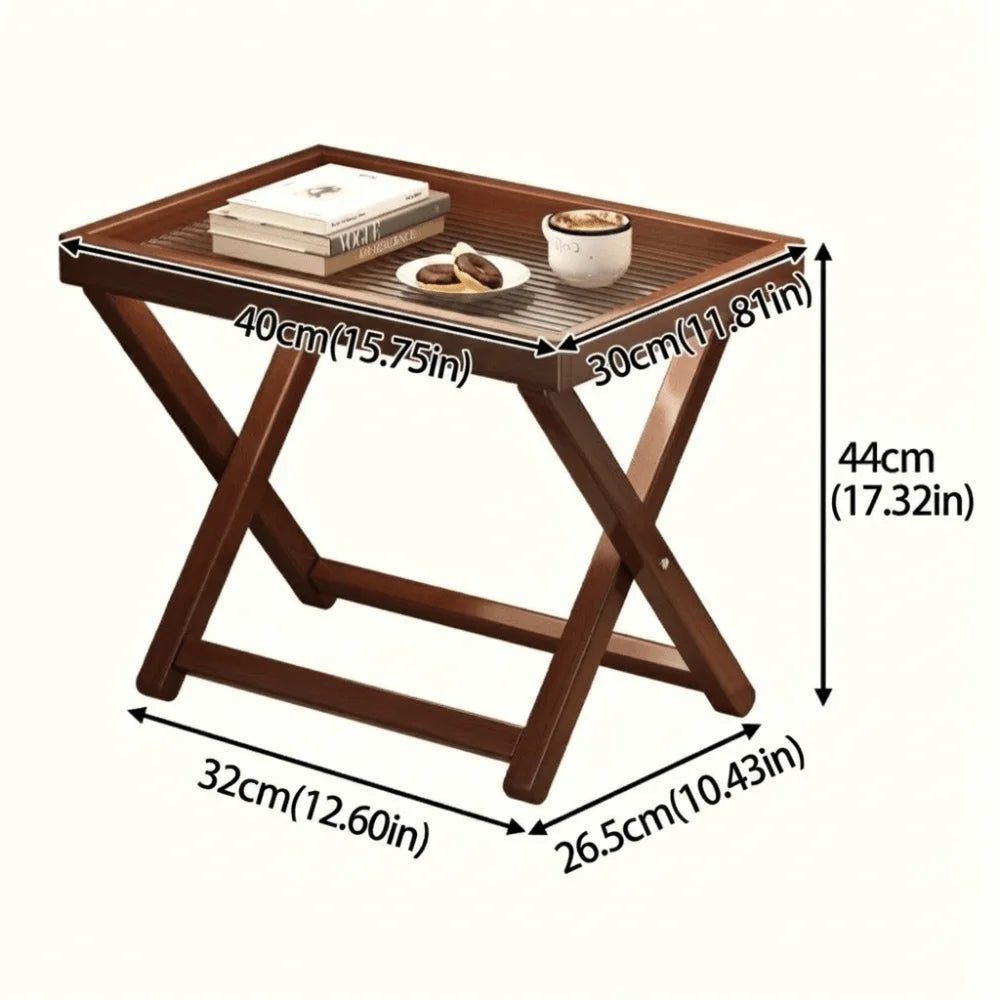 Table Basse Pliante Bois Base Robuste Compacte