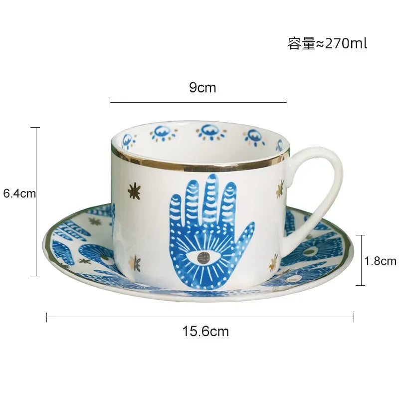 Tasse à Café Céramique Motif Animal Doré