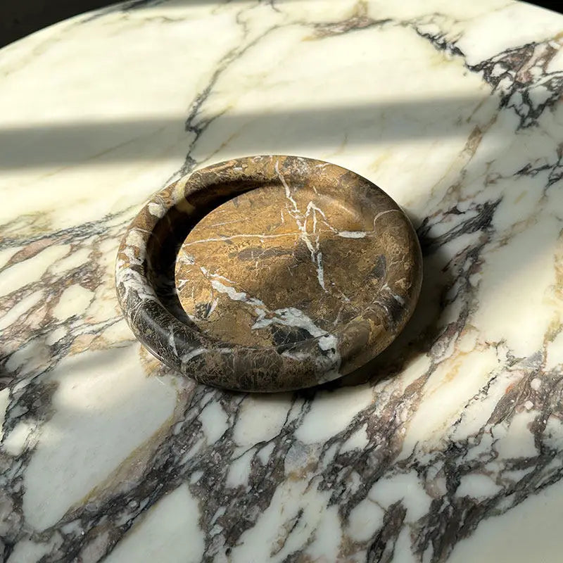 Vide-Poche en Marbre Naturel Calacatta - Design Sculptural