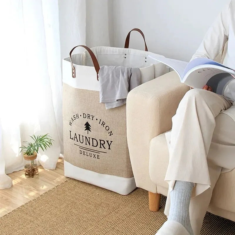 Panier à Linge Pliable Grande Capacité - Tissu